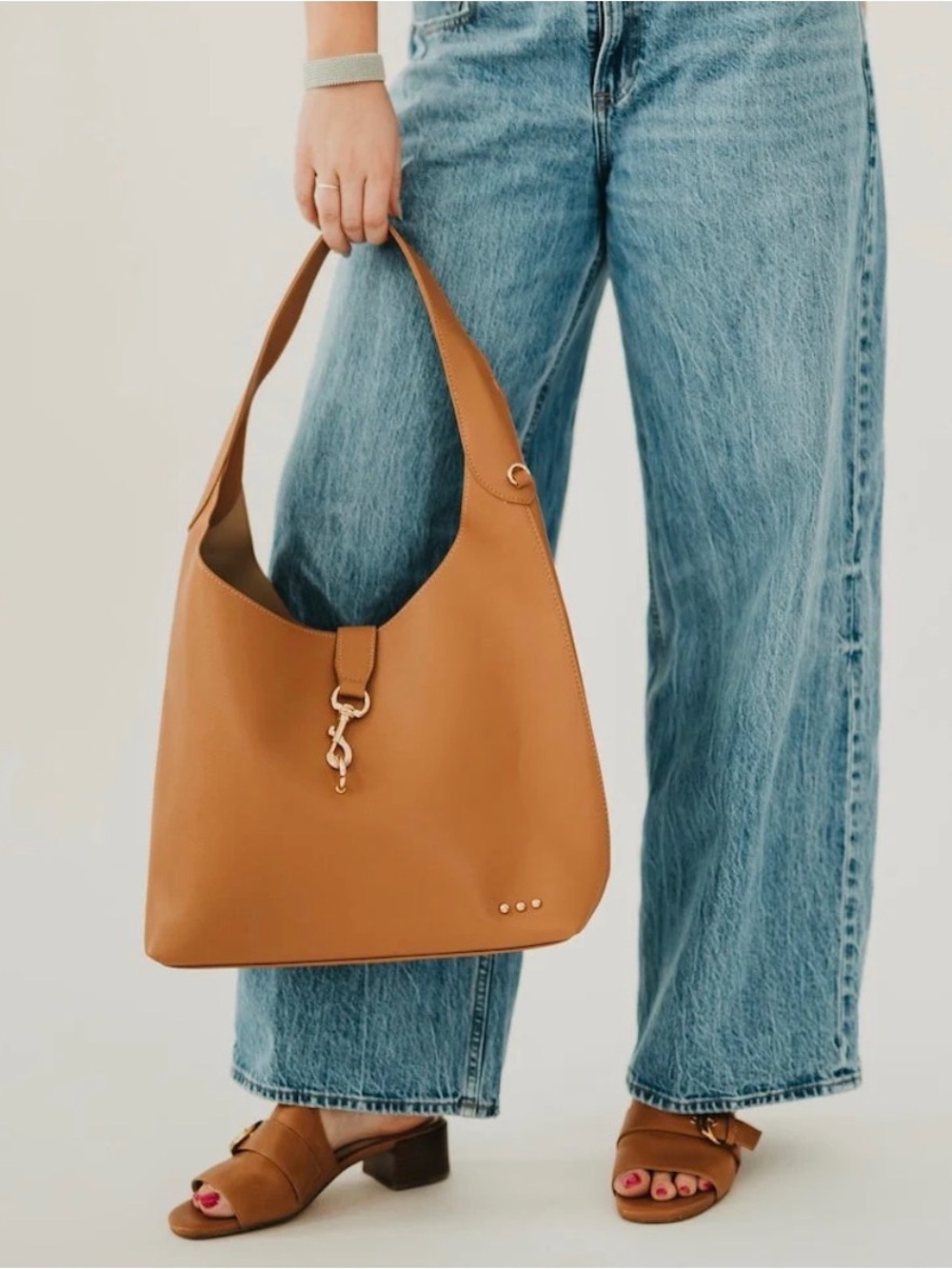 HADDIE HOBO VEGAN LEATHER TOTE BAG